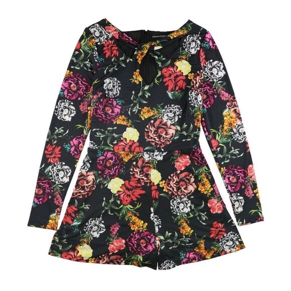 Guess Women’s Floral Print Romper In Black - Picture 3 of 4